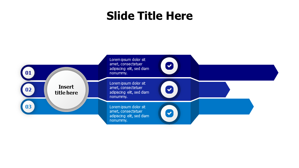 3 points prespective stripes with icons infographic