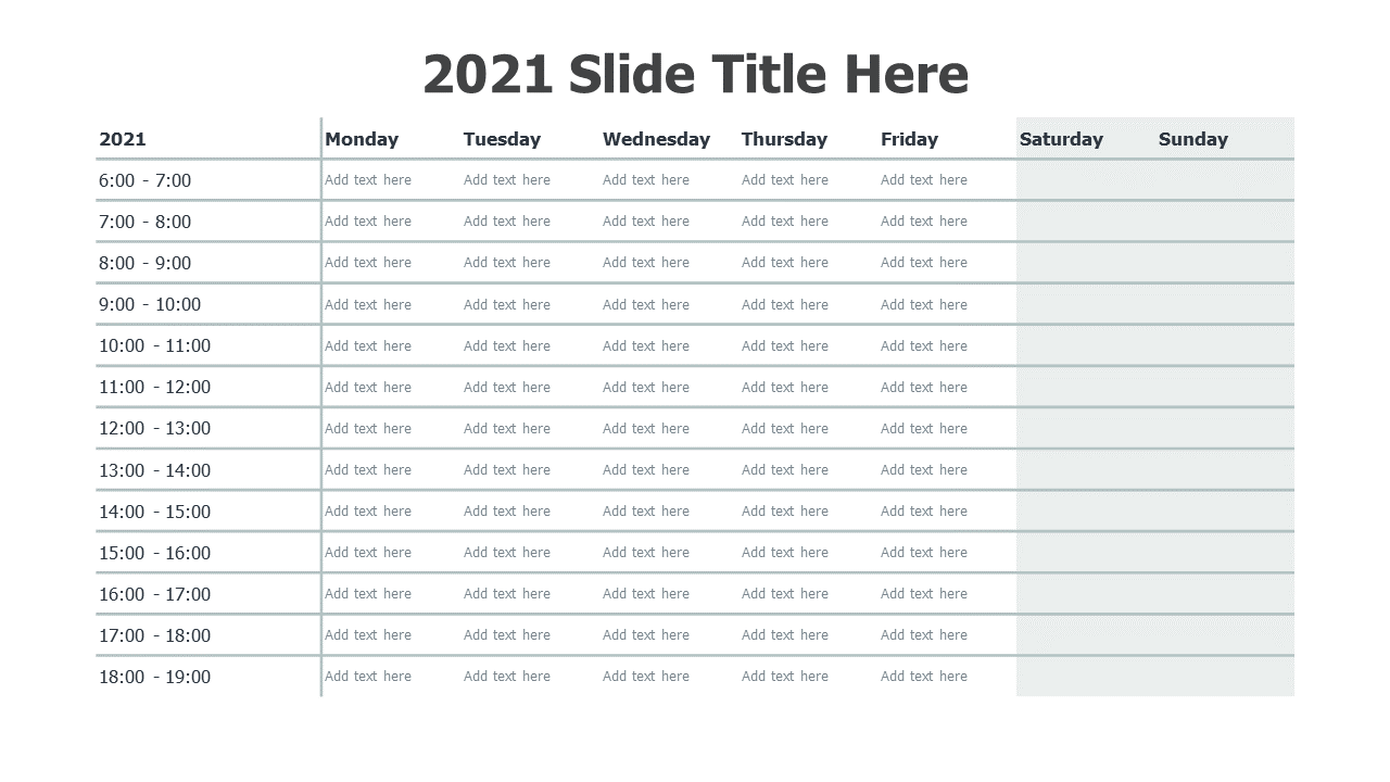 Days with timetable calendar