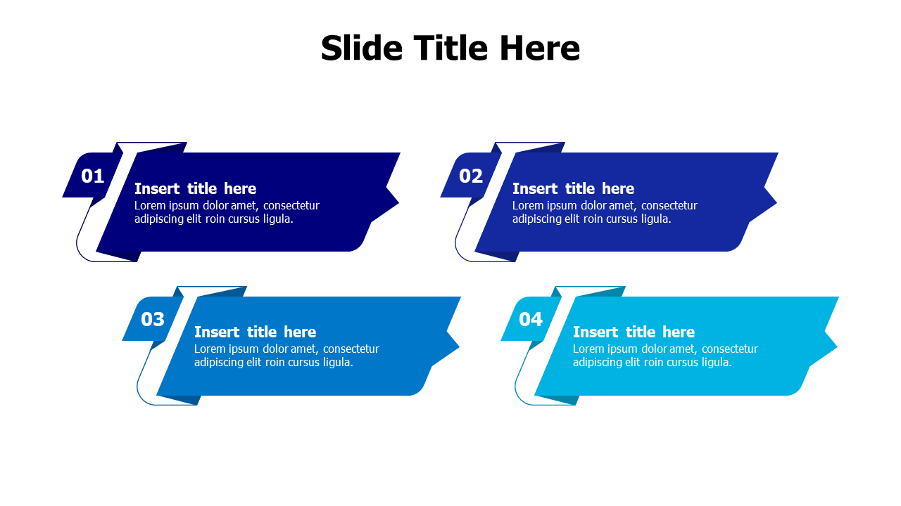 4 cutout shapes with numbers infographic