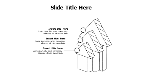 3 points growing 3D outline houses infographic