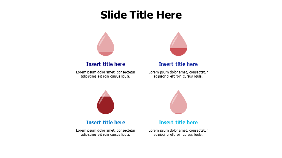4 points measurable blood drops infographic
