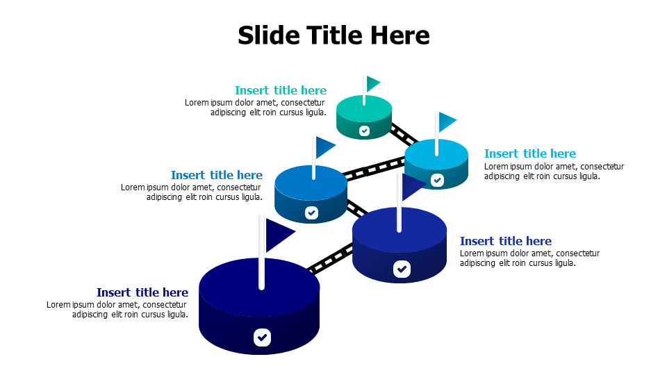 5 points platform flags infographic
