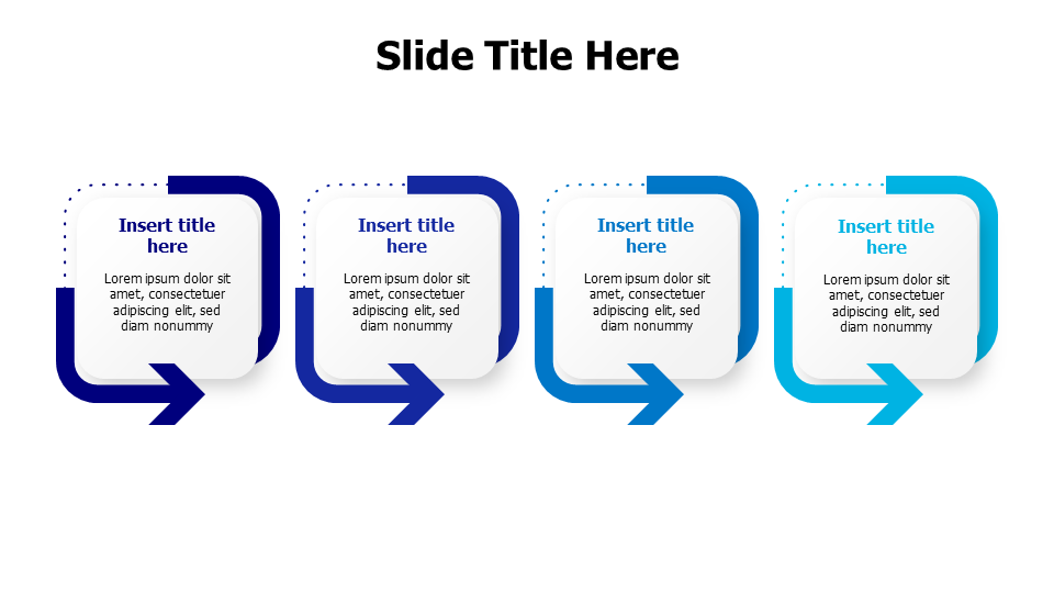 4 steps arrows cards template