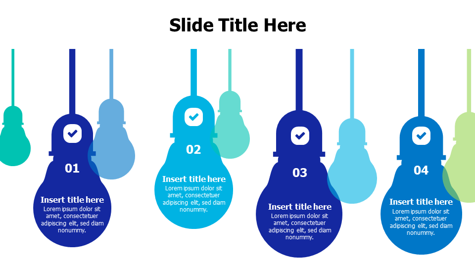 4 points layers of bulbs infographic