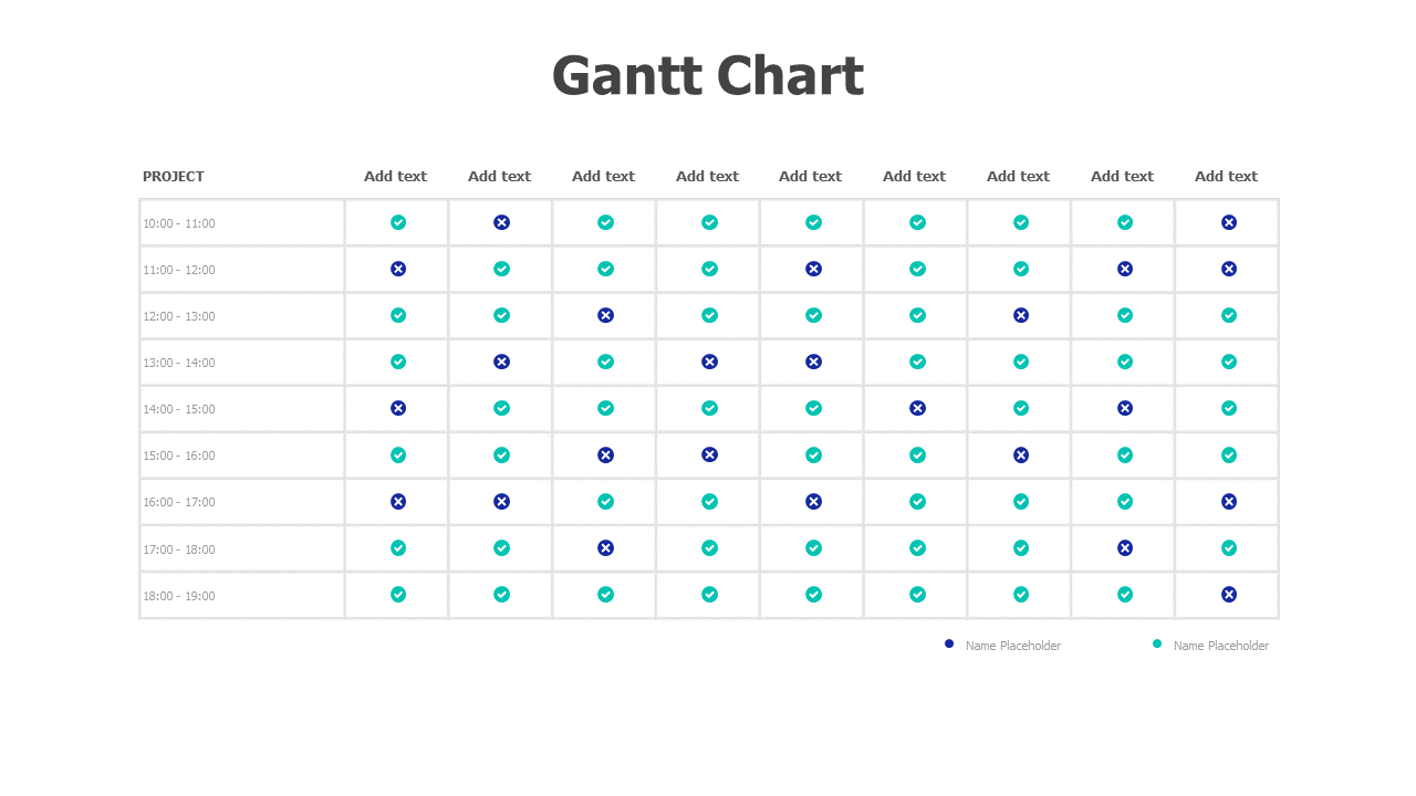 Gantt Chart time table with checkmarks 32