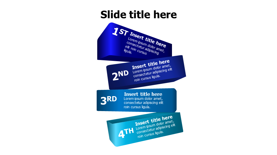 4 points 3D blocks infographic