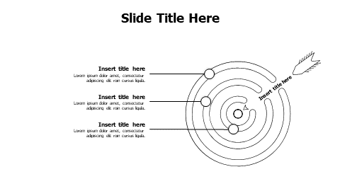 3 points outline circular goal board infographic