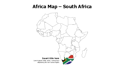 South Africa map with flag