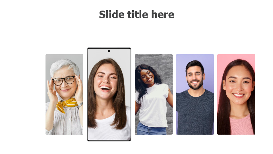 5 images with mobile mockup
