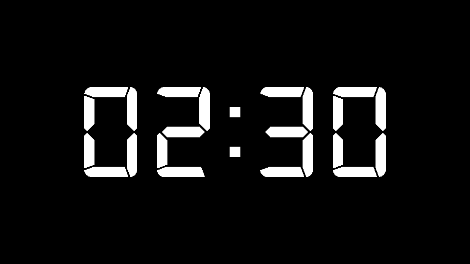 2 Minutes and 30 Seconds Timer white