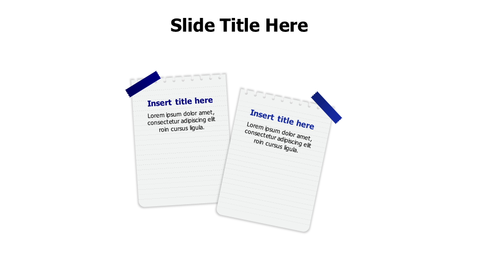 2 notebook pages with stick tapes