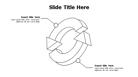 rounded 2 outline arrows loop infographic