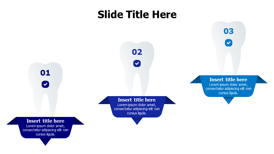 3 points origami teeth infographic