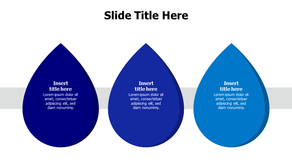 3 points colored waterdrops infographic