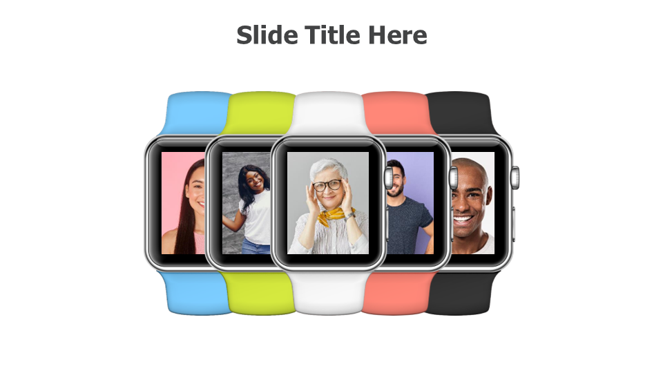 5 multicolor apple watch mockups