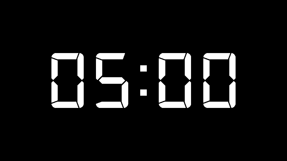 5 Minutes Timer white