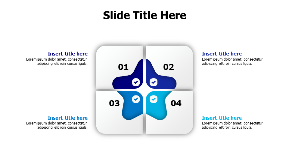 4 points divided star infographic