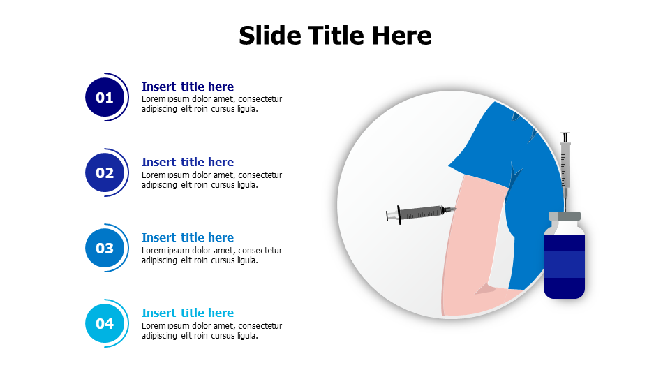 4 points vaccined human arm infographic