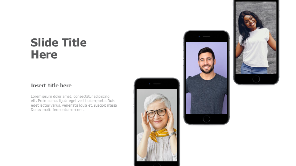 3 black iphones mockups