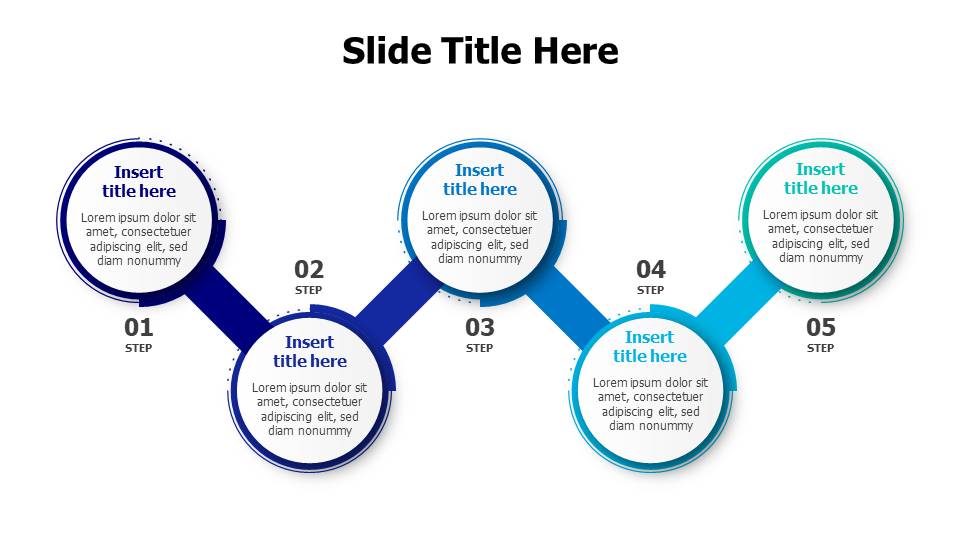 5 steps rounded timeline