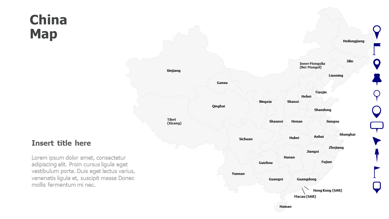 China Map with names 33
