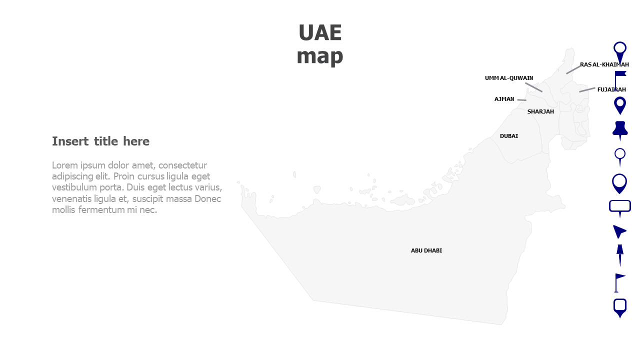 United Arab Emirates-UAE map with names