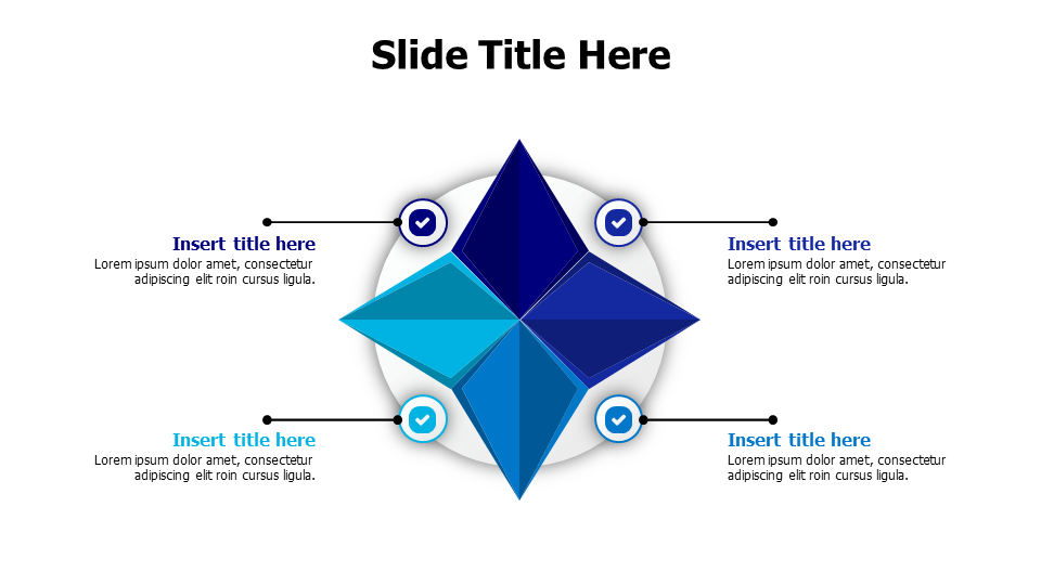 4 points star branching infographic