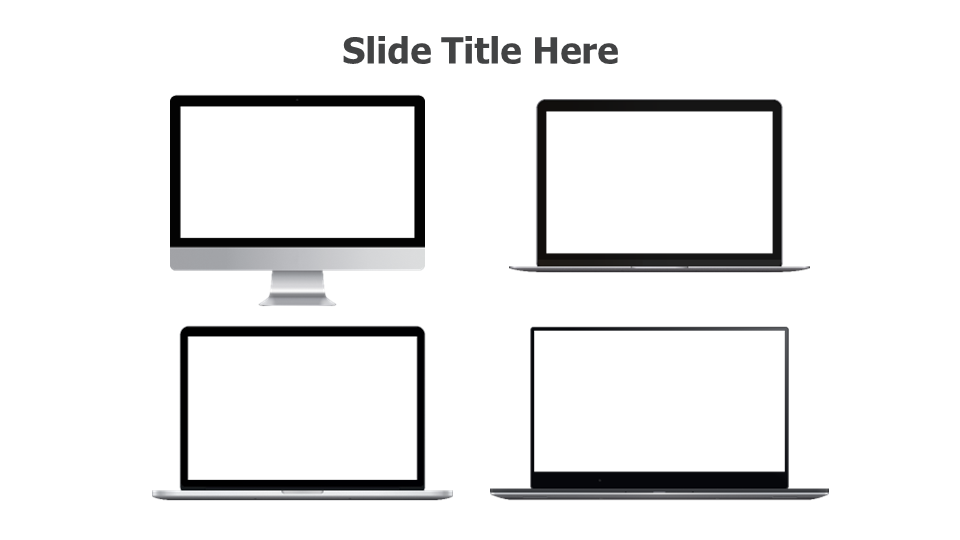 different computer screens mockups