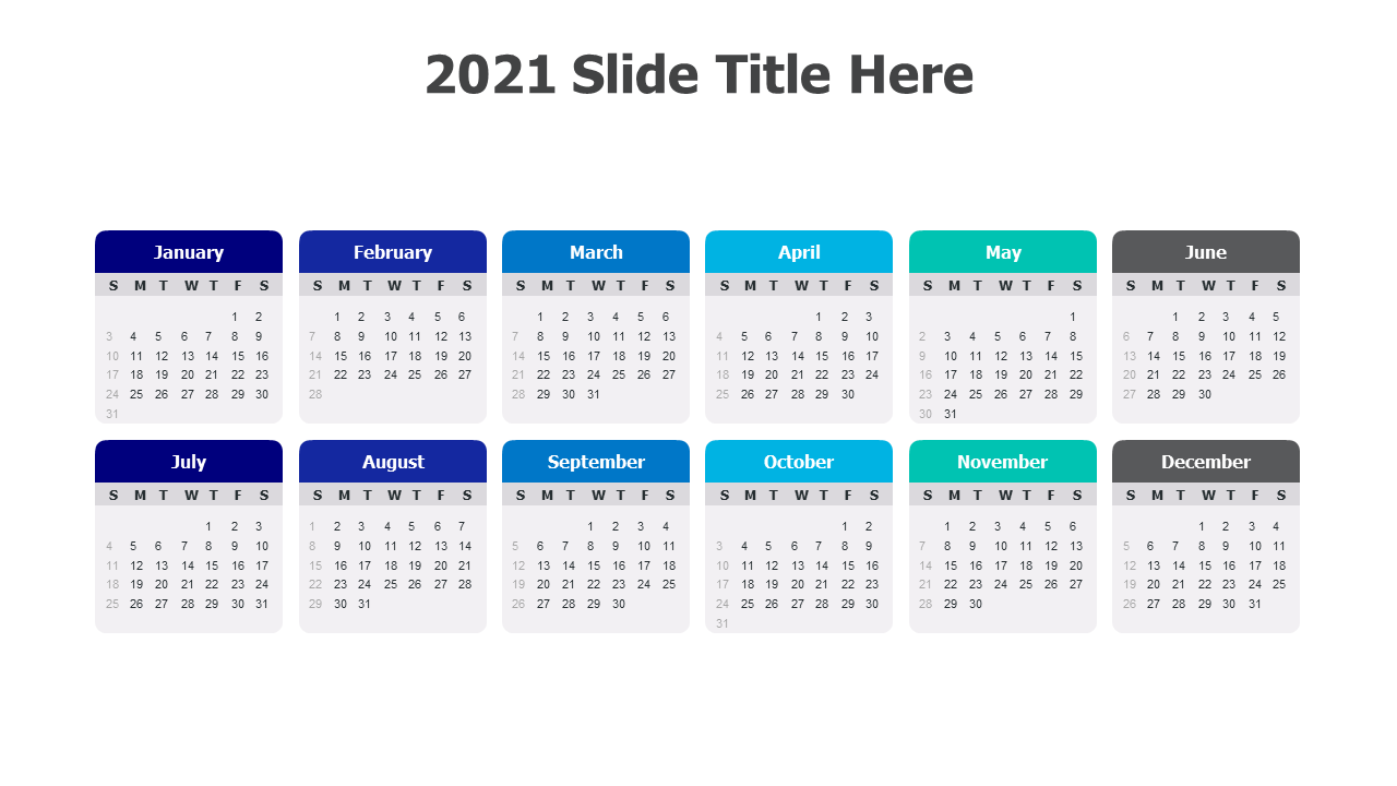 2021 months calendar