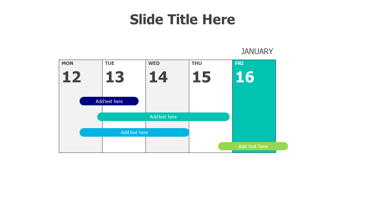 Month Calendar with days 5 highlight 9 