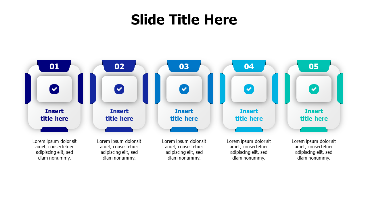 5 points covered boxes infographic
