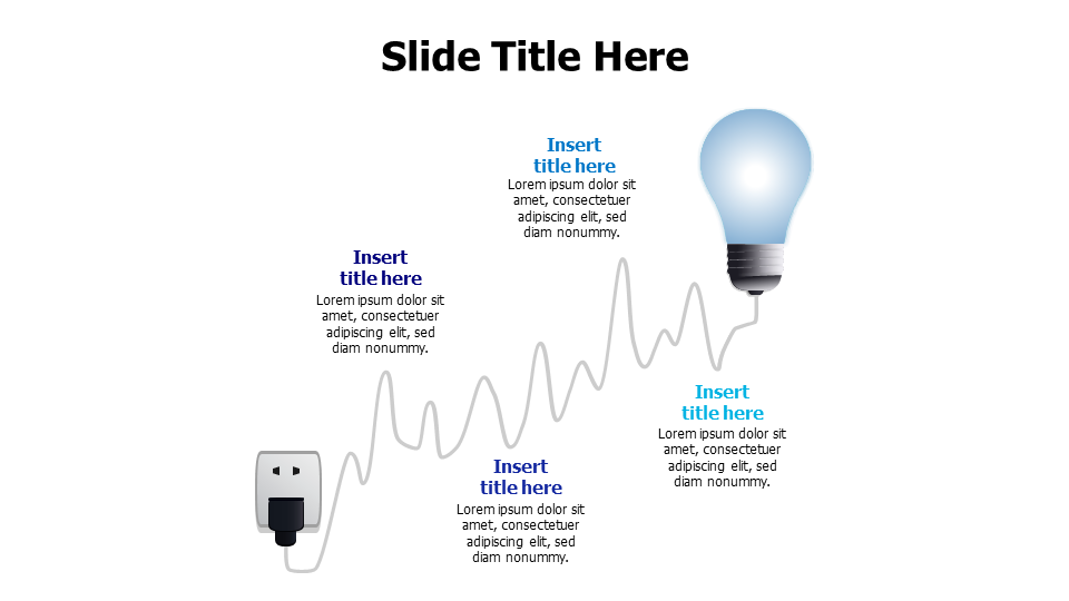 Four points plug bulb infographic