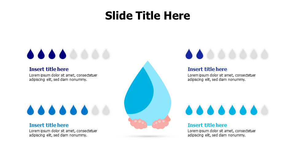 4 points editable water drop infographic