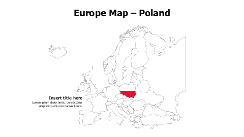 Poland map with flag