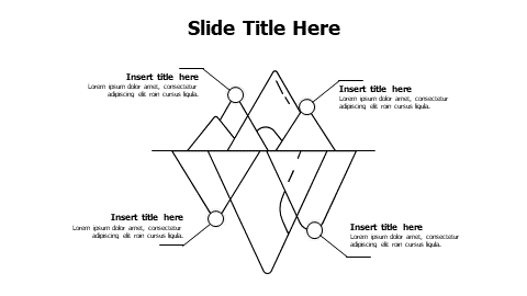 4 points outline iceberg infographic