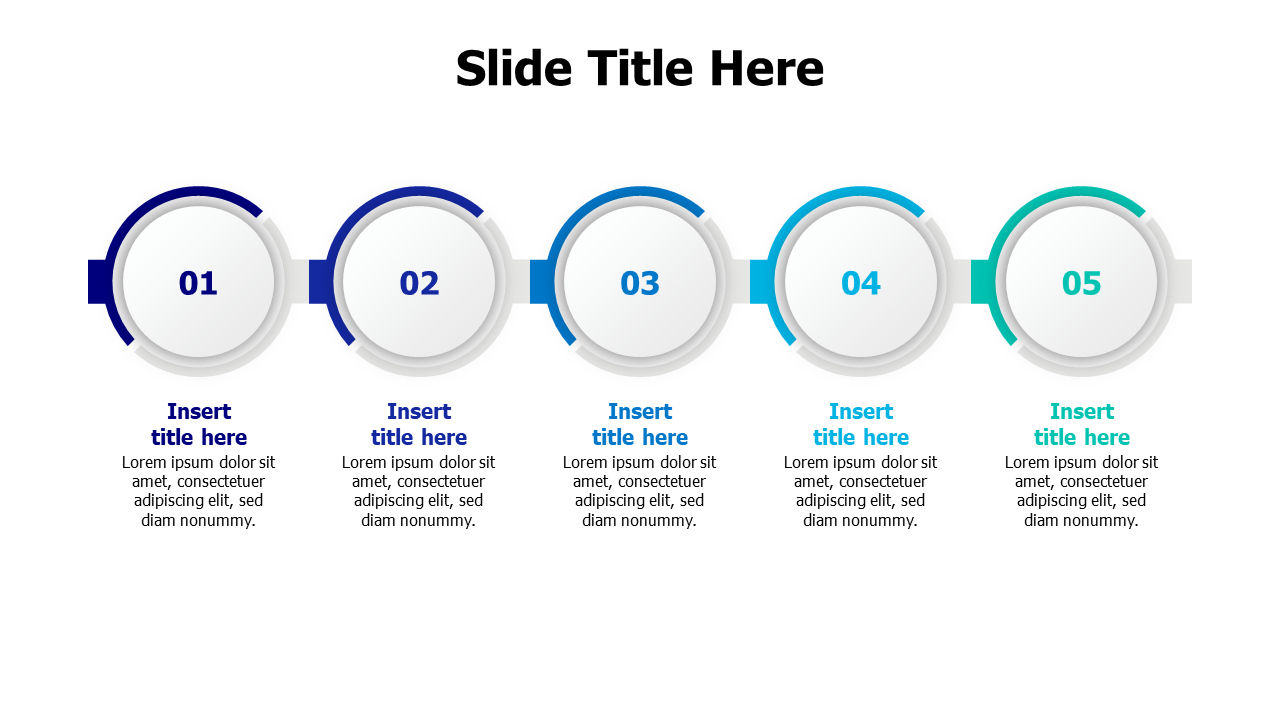 5 connected colored circles infographic