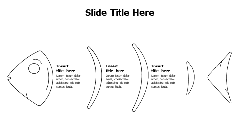 3 points outline fishbone infographic