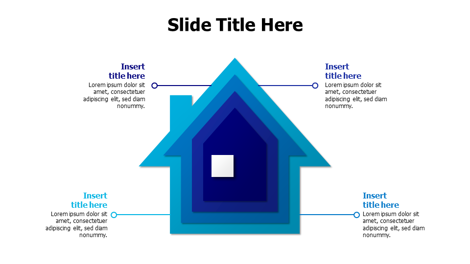 4 points overlayed houses infographic