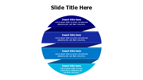 4 points divided colored circle infographic