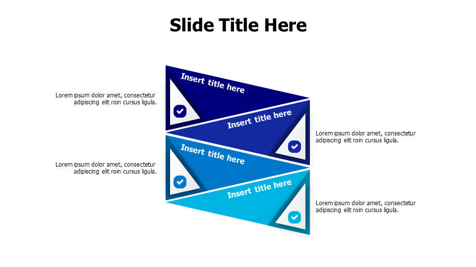 4 points infographic with diagonal titles