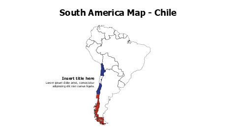 Chile map with flag