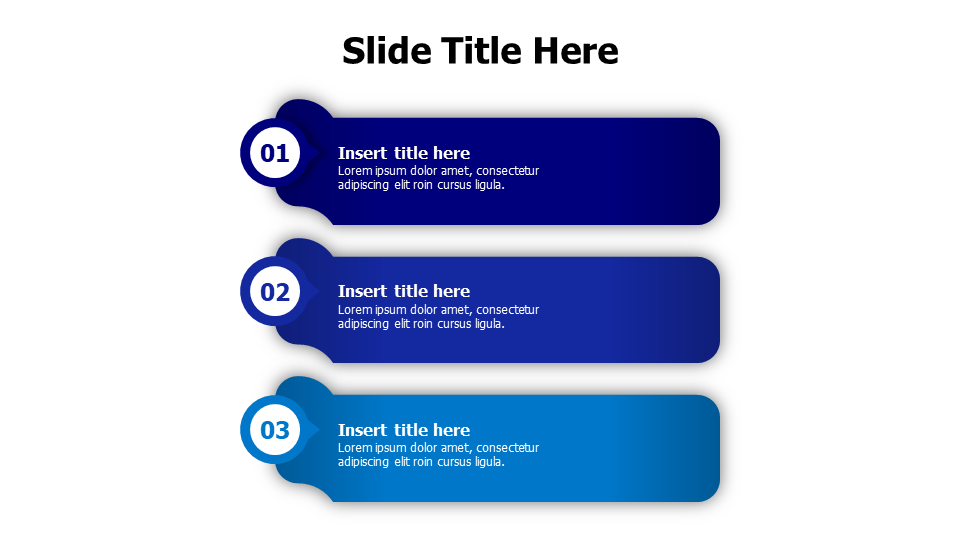3 points colored stripes and circles infographic