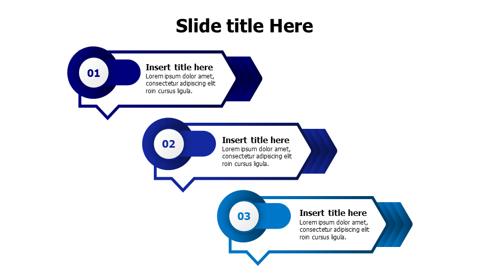 3 blocks with arrows infographic