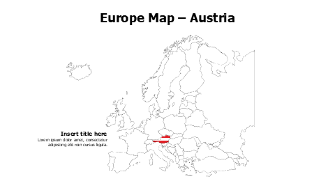 Austria map with flag