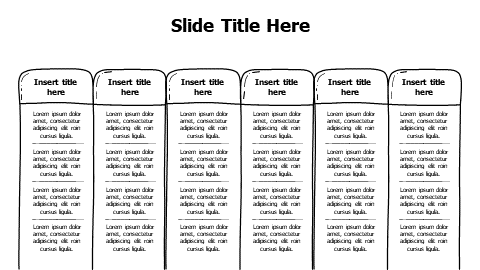 6 points doodle content columns infographic