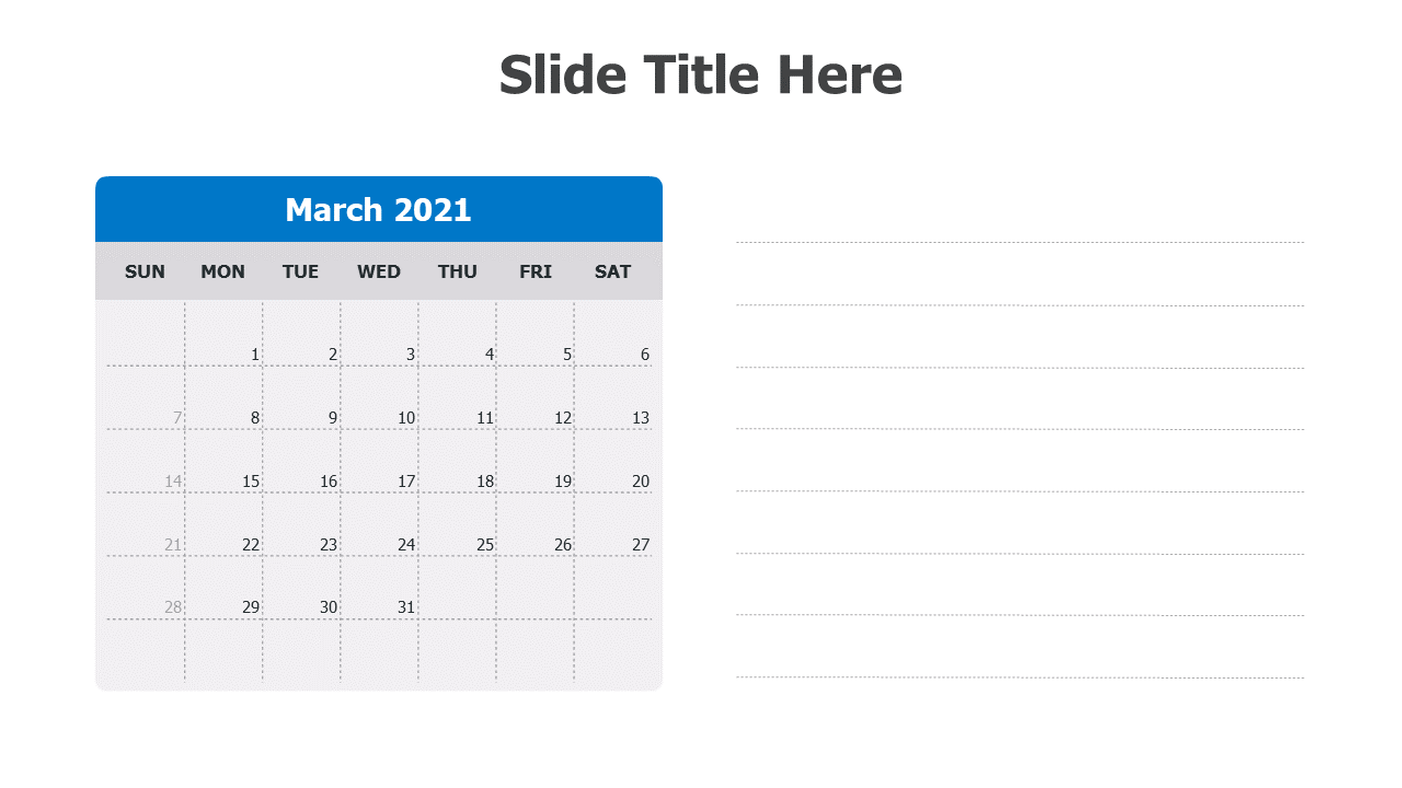 March 2021 with notes