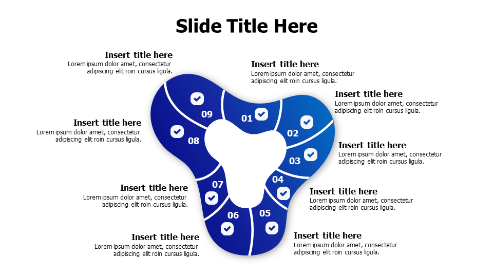 9 points gradient shape infographic