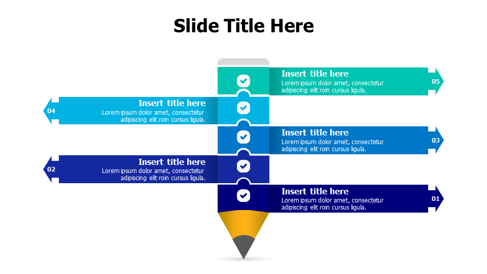 5 coneected parts with a bencil infographic