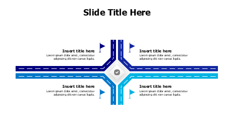 4 colored flags with roadmaps infographic