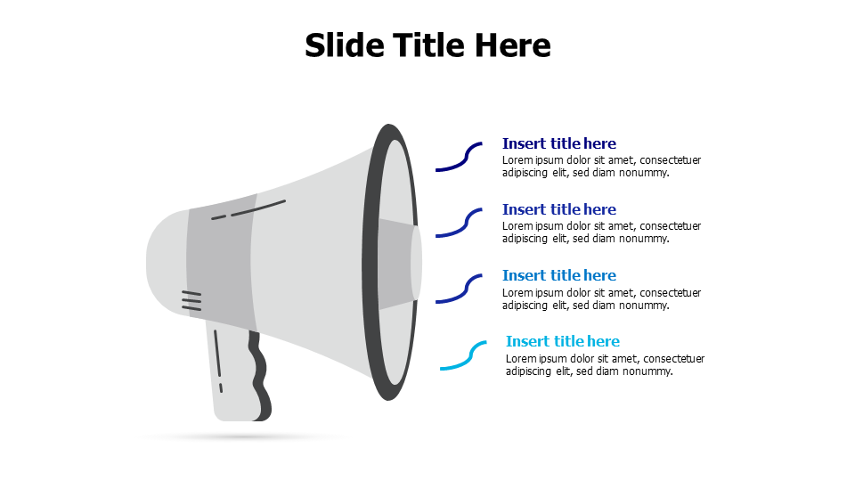 4 points colored lines from megaphone infographic